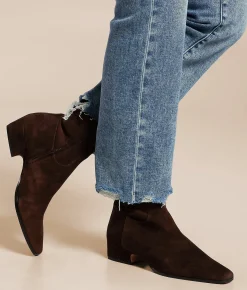 Steve Madden Dusty Leather Ankle Boot Choc Brown Suede Discount