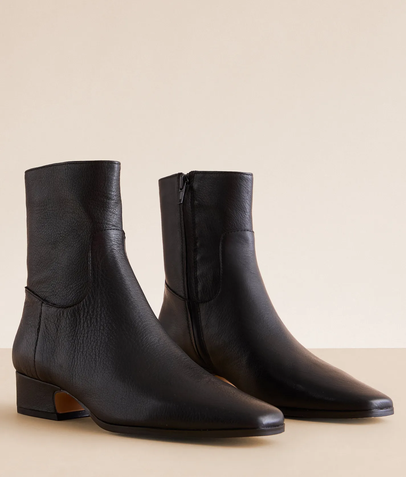 Shoes | Steve Madden Dusty Low Heel Ankle Boot Black Leather