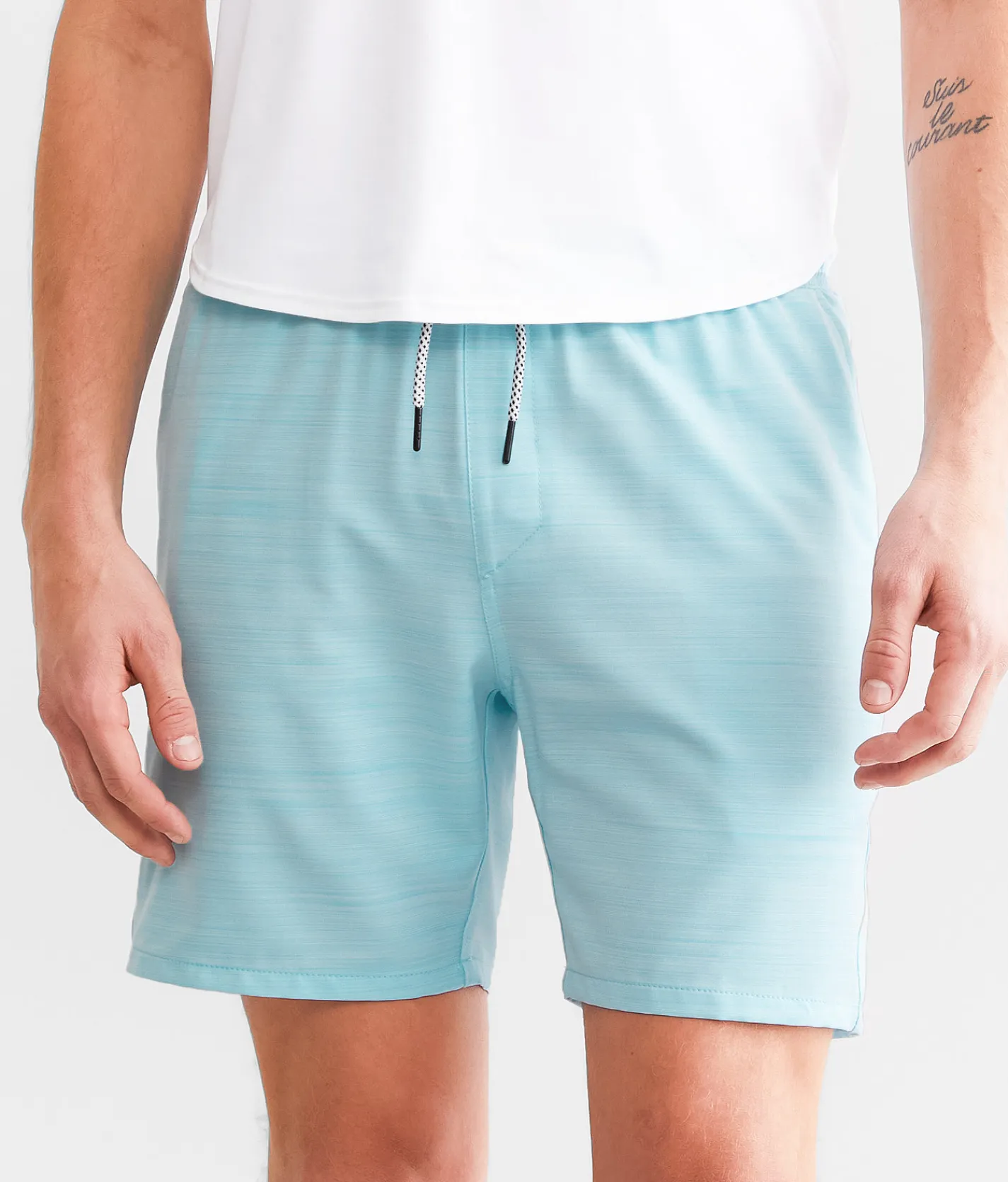 Bottoms|Shorts | Departwest Dwiggins Marled Stretch Walkshort Bachelor Button
