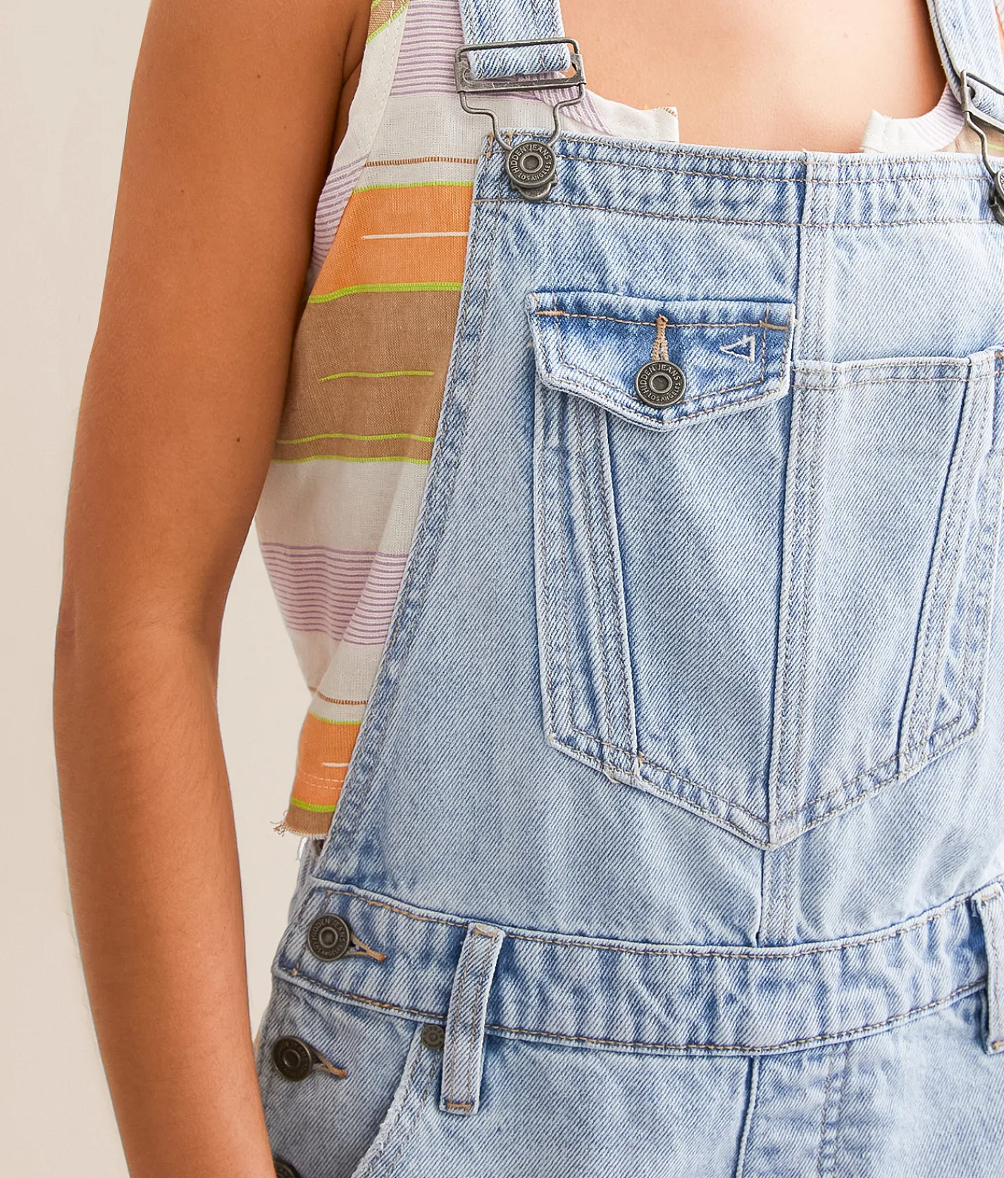 Rompers & Jumpsuits | HIDDEN Dylan Denim Cuffed Overall Short Light
