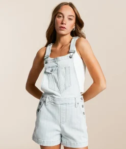 HIDDEN Dylan Striped Denim Overall Short Light Discount