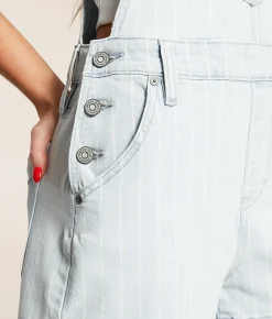 HIDDEN Dylan Striped Denim Overall Short Light Discount