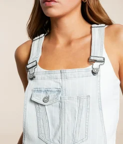 HIDDEN Dylan Striped Denim Overall Short Light Discount