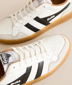 Gola® Eagle 86 Leather Sneaker White Black Tobacco Gum