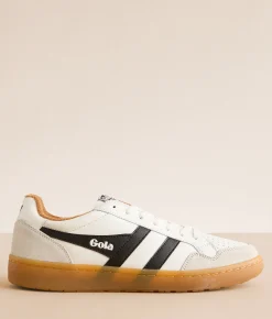 Activewear | Gola® Eagle 86 Leather Sneaker White Black Tobacco Gum