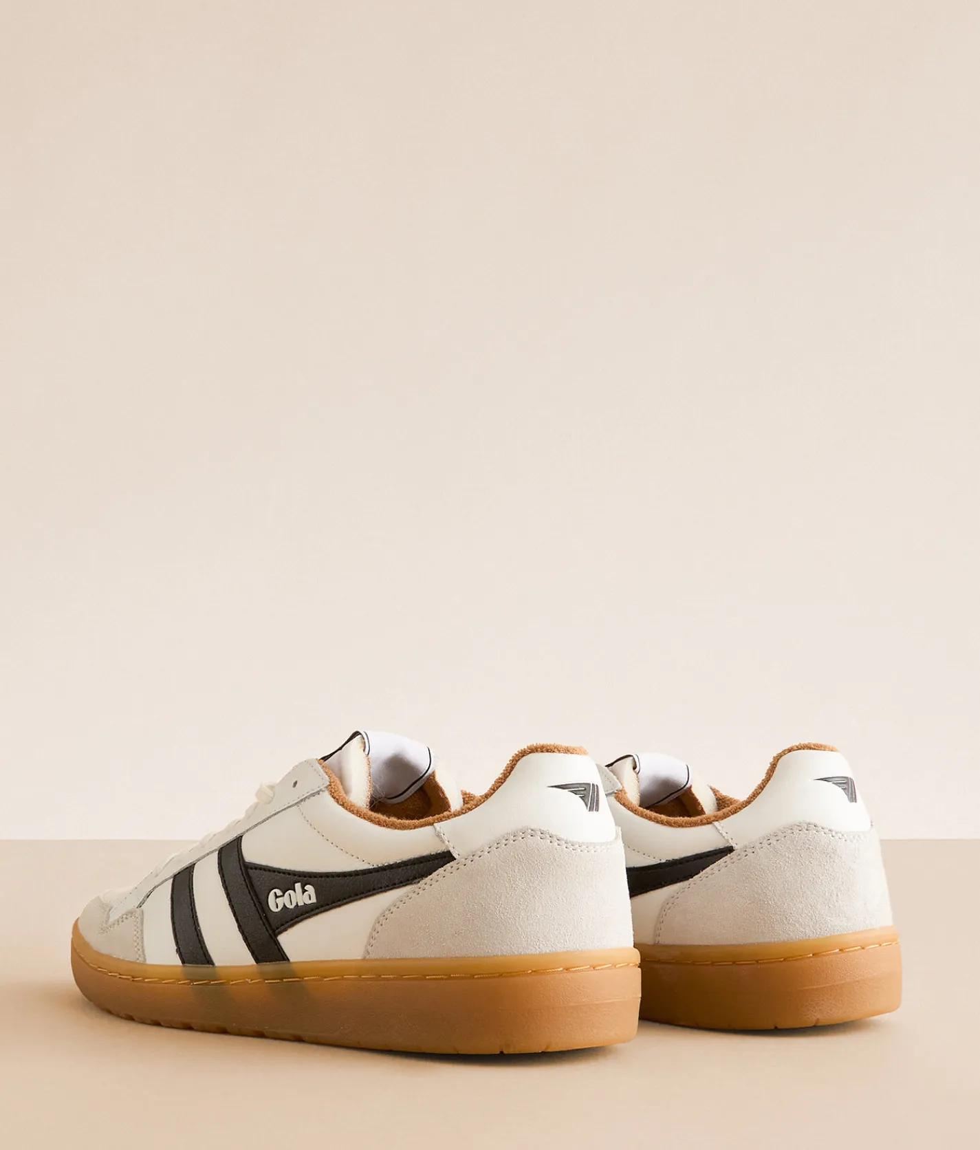 Activewear | Gola® Eagle 86 Leather Sneaker White Black Tobacco Gum