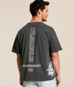 Graphic T-Shirts | CVLA Eagle Surge T-Shirt Black Pigment Wash