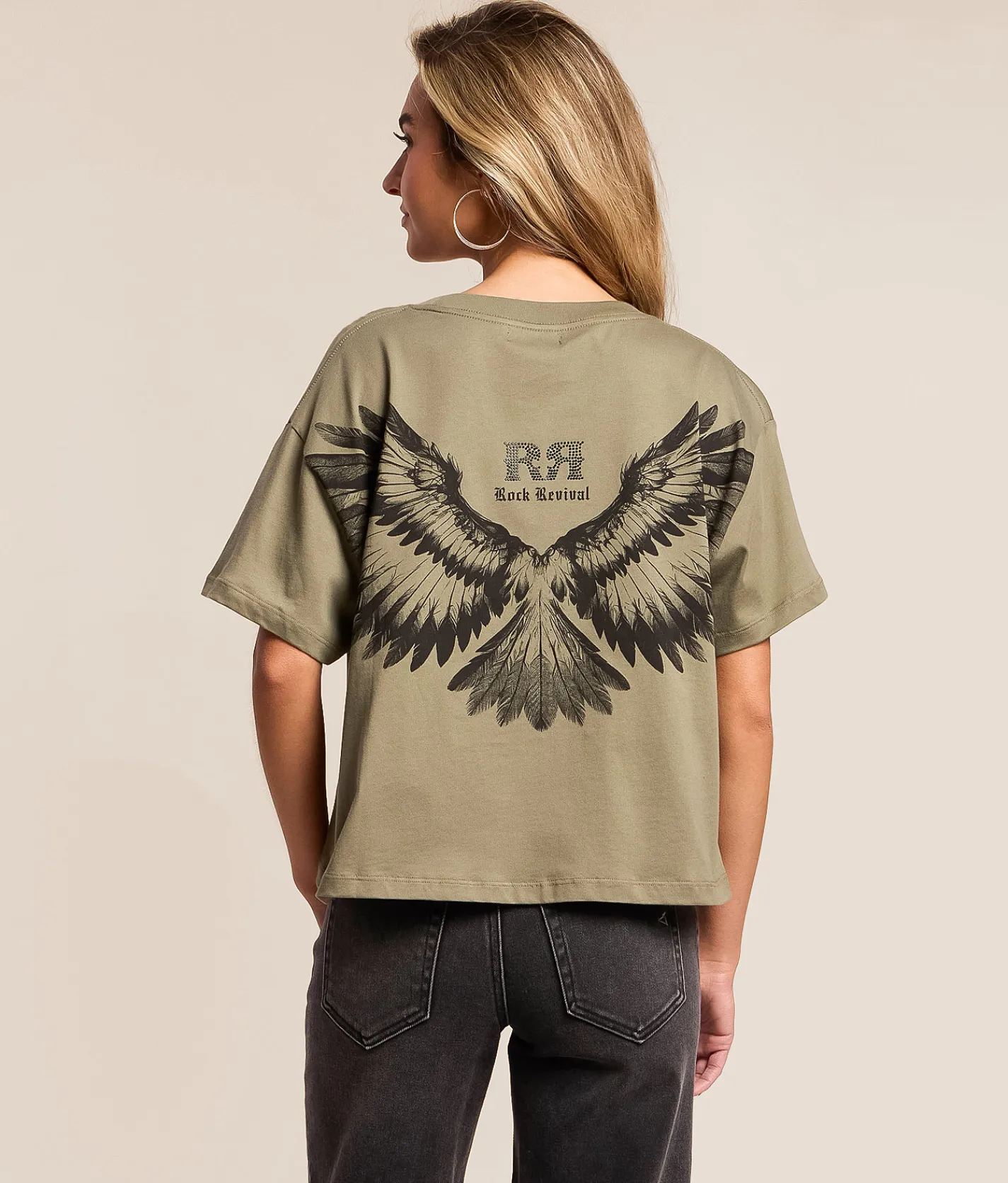 Tops | Rock Revival Eagle T-Shirt Olive
