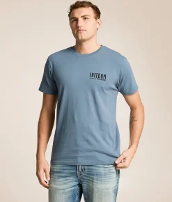 Tops|Graphic T-Shirts | Howitzer Earned T-Shirt Steel Blue