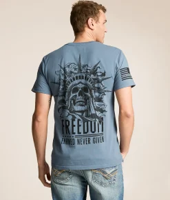 Tops|Graphic T-Shirts | Howitzer Earned T-Shirt Steel Blue