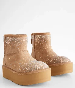 Shoes | Madden Girl Easehr Rhinestone Ankle Boot Tan Multi