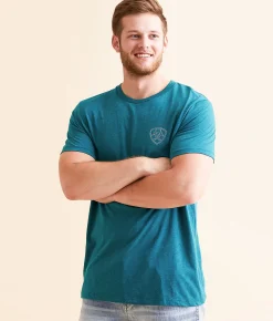 Ariat Easy Rider T-Shirt Cyan Black Heather Outlet