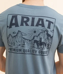 Ariat Echo Valley T-Shirt Light Denim Clearance