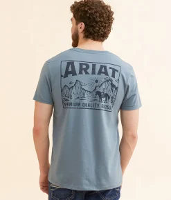 Ariat Echo Valley T-Shirt Light Denim Clearance