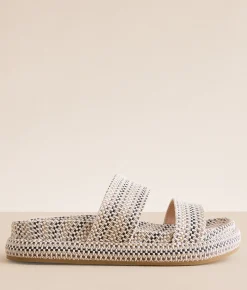 Mia Edessa Weaved Sandal Black Beige Discount