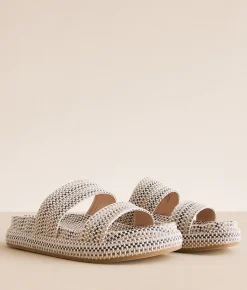 Mia Edessa Weaved Sandal Black Beige Discount