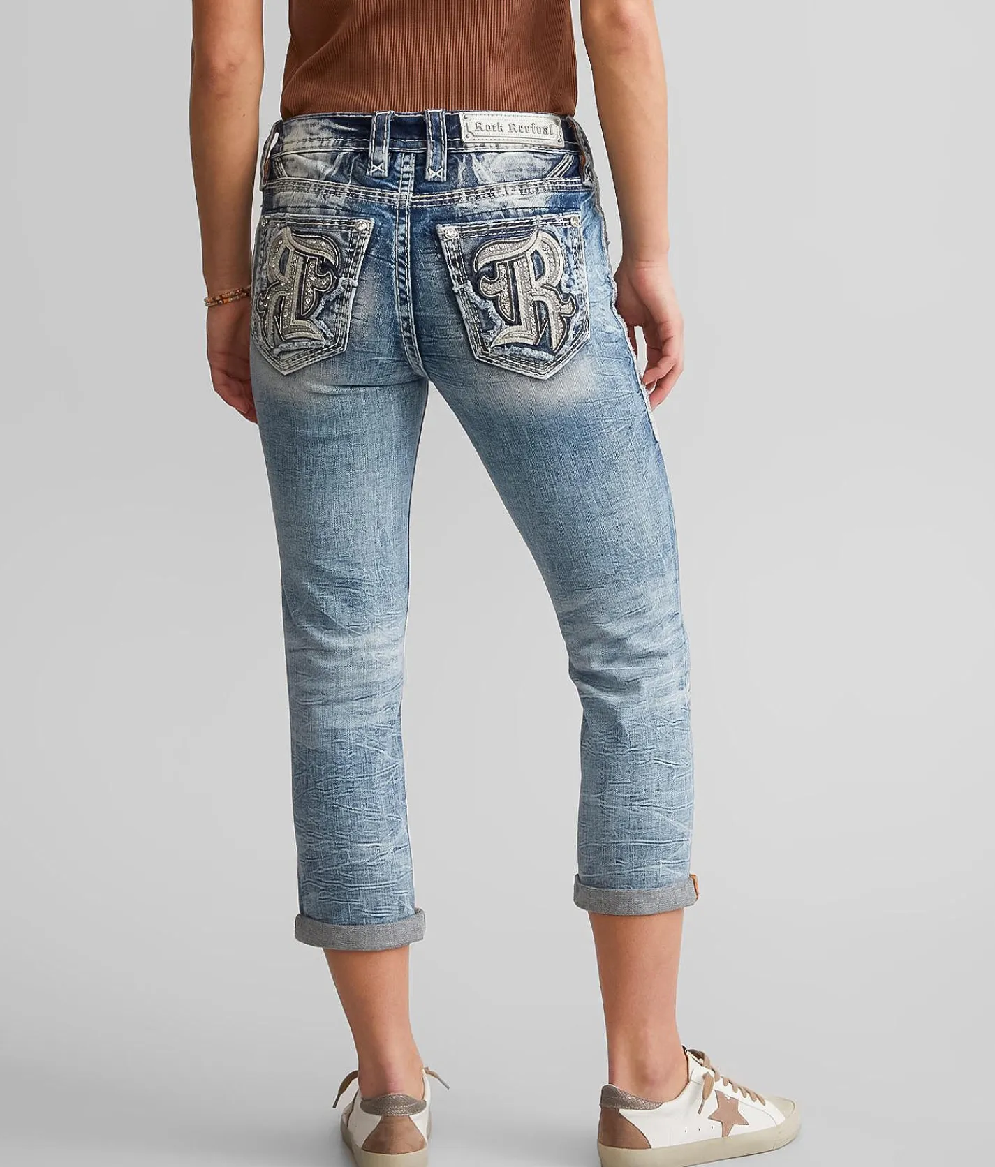 Jeans|Bottoms | Rock Revival Eilish Cuffed Stretch Capri Jean Eilish MC209