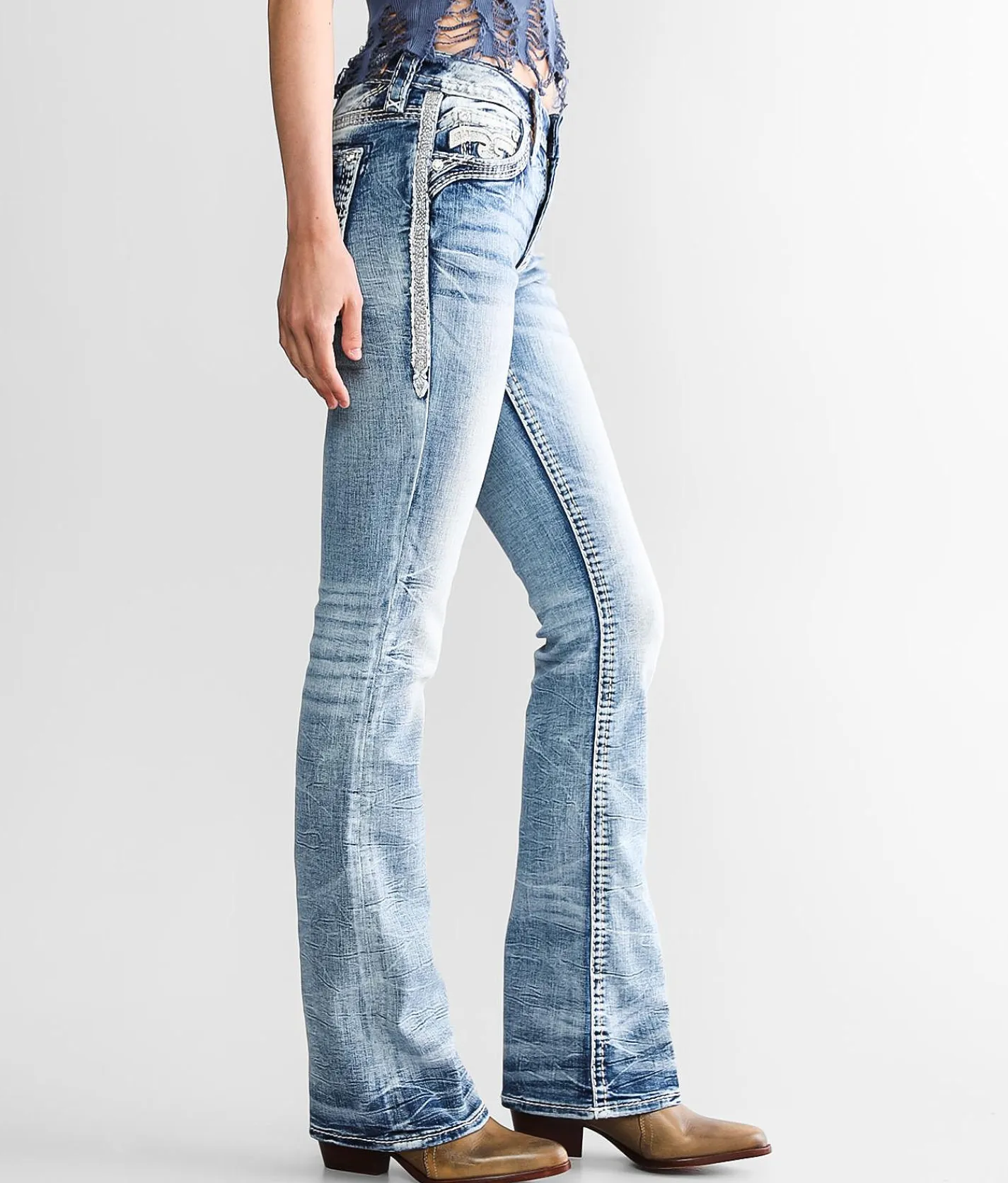 Rock Revival Eilish Mid-Rise Boot Stretch Jean Eilish MB205 Hot