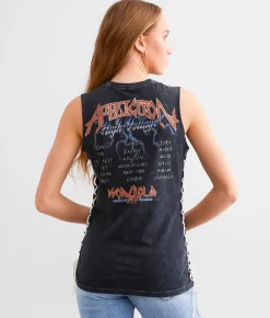 Tops | Affliction Electric Eagle Tank Top Black Lava Wash