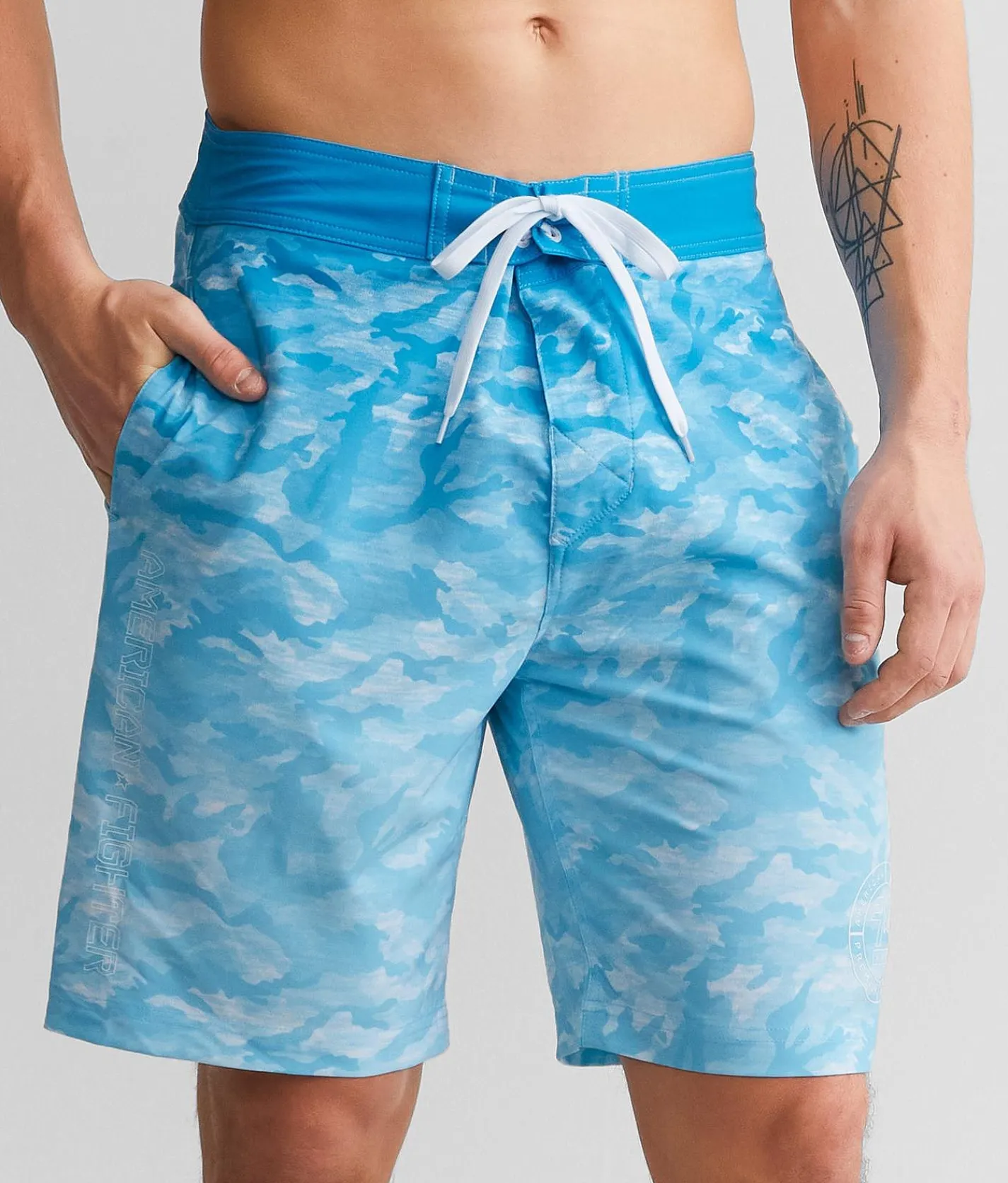 American Fighter Elijah Boardshort Sky Blue New