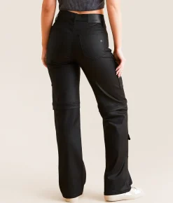 Bottoms | HIDDEN Ella Classic Straight Cargo Stretch Pant Black Coating