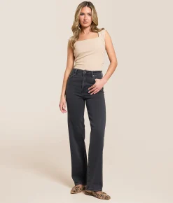 Jeans|Bottoms | HIDDEN Ella Classic Straight Stretch Jean Charcoal