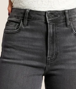 HIDDEN Ella Cropped Classic Straight Stretch Cuffed Jean Charcoal Sale