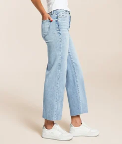HIDDEN Ella Cropped Straight Stretch Jean Light Hot