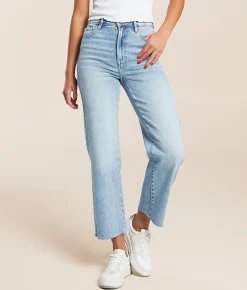 HIDDEN Ella Cropped Straight Stretch Jean Light Hot