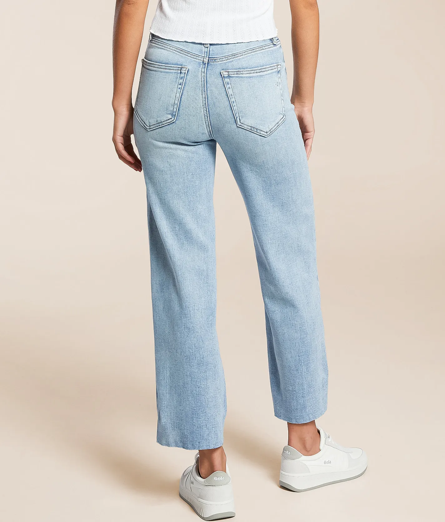 HIDDEN Ella Cropped Straight Stretch Jean Light Hot
