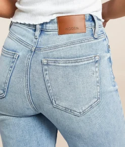 HIDDEN Ella Cropped Straight Stretch Jean Light Hot