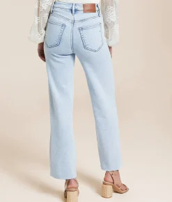 HIDDEN Ella Cropped Straight Stretch Jean Light Hot