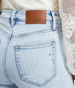 HIDDEN Ella Cropped Straight Stretch Jean Light Hot