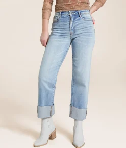 Jeans|Bottoms | HIDDEN Ella Cropped Straight Stretch Cuffed Jean Monterary