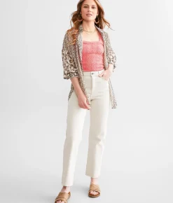HIDDEN Ella Cropped Straight Stretch Jean Stone