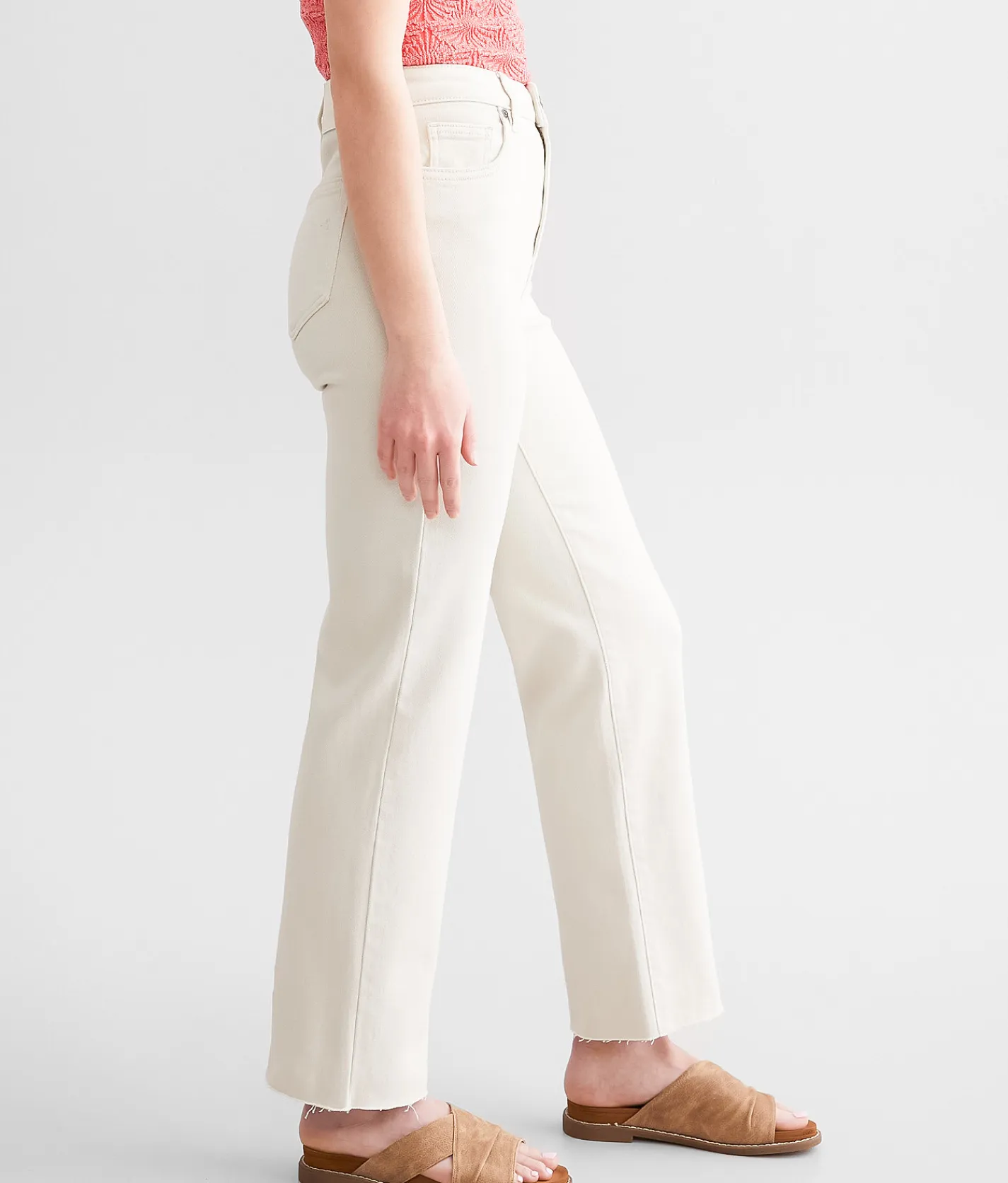 HIDDEN Ella Cropped Straight Stretch Jean Stone
