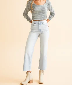 Jeans | HIDDEN Ella Cropped Straight Stretch Jean Light