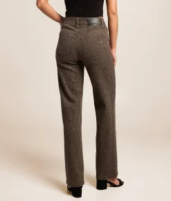 HIDDEN Ella Leopard Classic Straight Stretch Jean Brown Cheetah Online