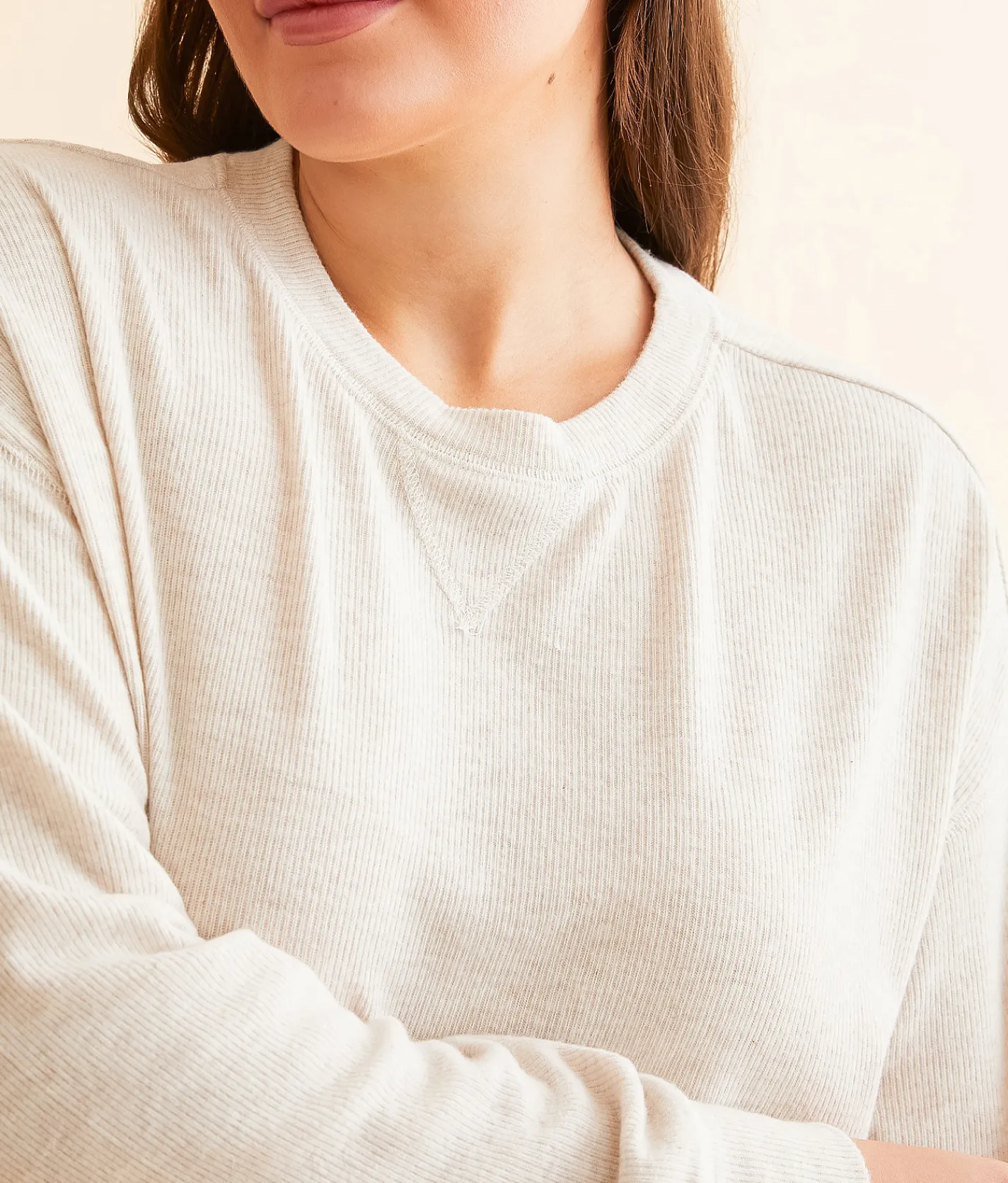 Tops | White Crow Elle Ribbed Top Light Oatmeal Heather