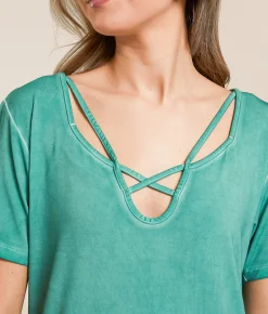 White Crow Elliot Strappy Top Aqua Sea Online