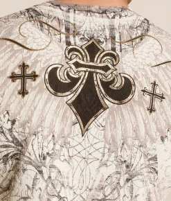 Tops|Graphic T-Shirts | Affliction Elusive Phase Thermal Vintage White