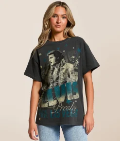 Goodie Two Sleeves Elvis Viva Las Vegas T-Shirt Washed Black Hot