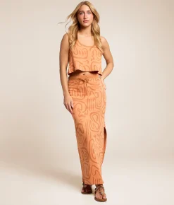 Billabong Embers Midi Skirt Tangerine Clearance