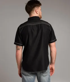 BKE Embroidered Athletic Shirt Black Clearance