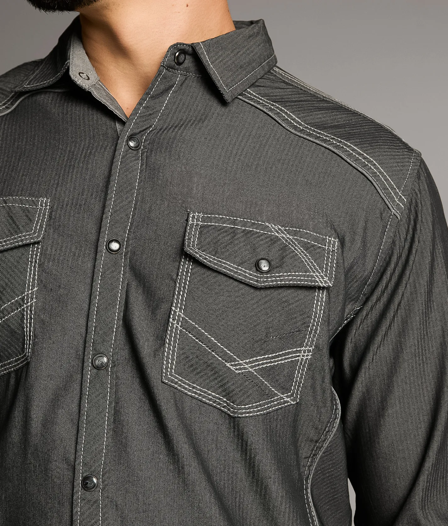 BKE Embroidered Athletic Stretch Shirt Black Outlet