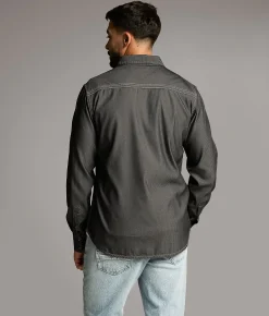 BKE Embroidered Athletic Stretch Shirt Black Outlet