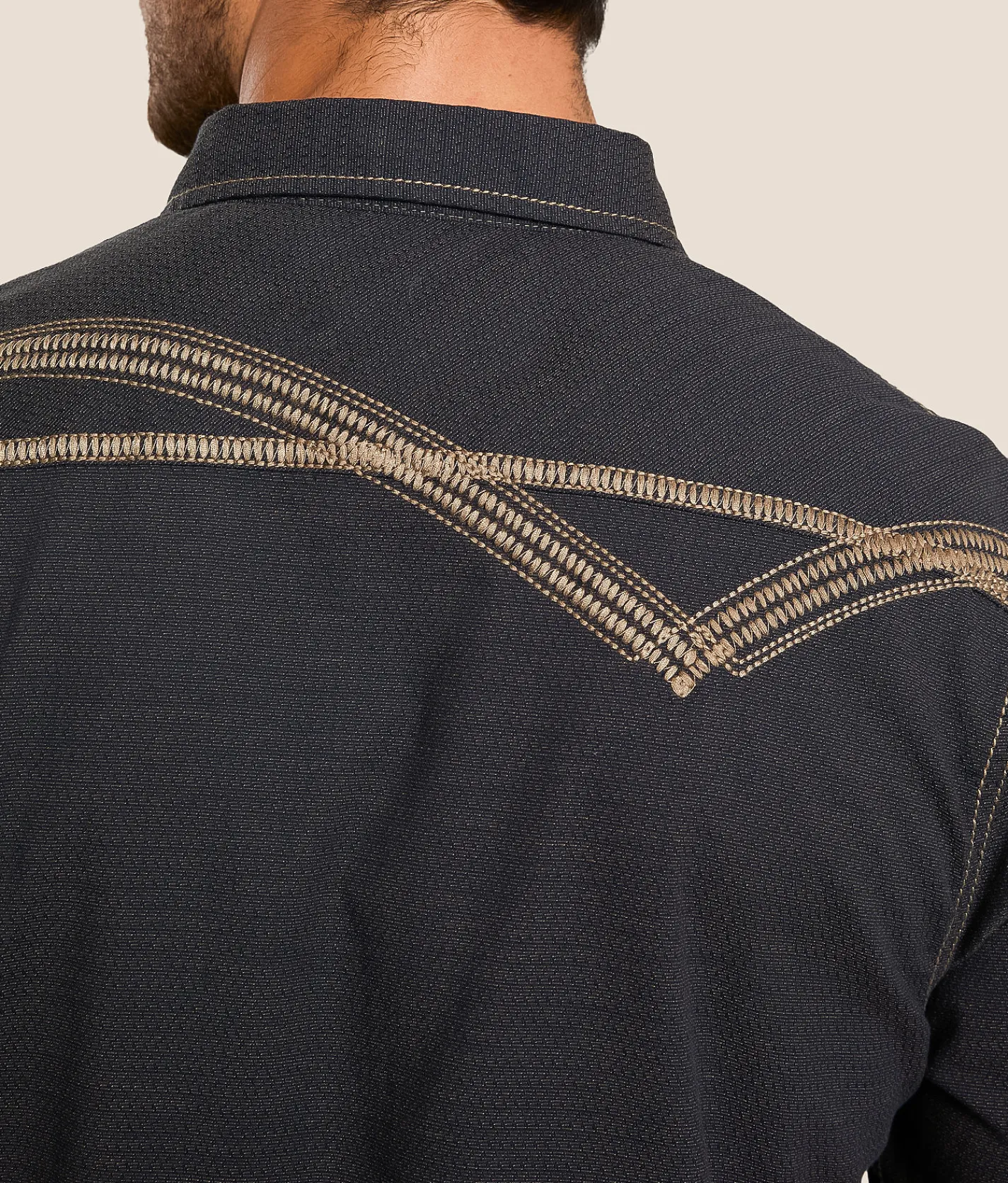 Tops | Buckle Black Embroidered Athletic Stretch Shirt Black Brown