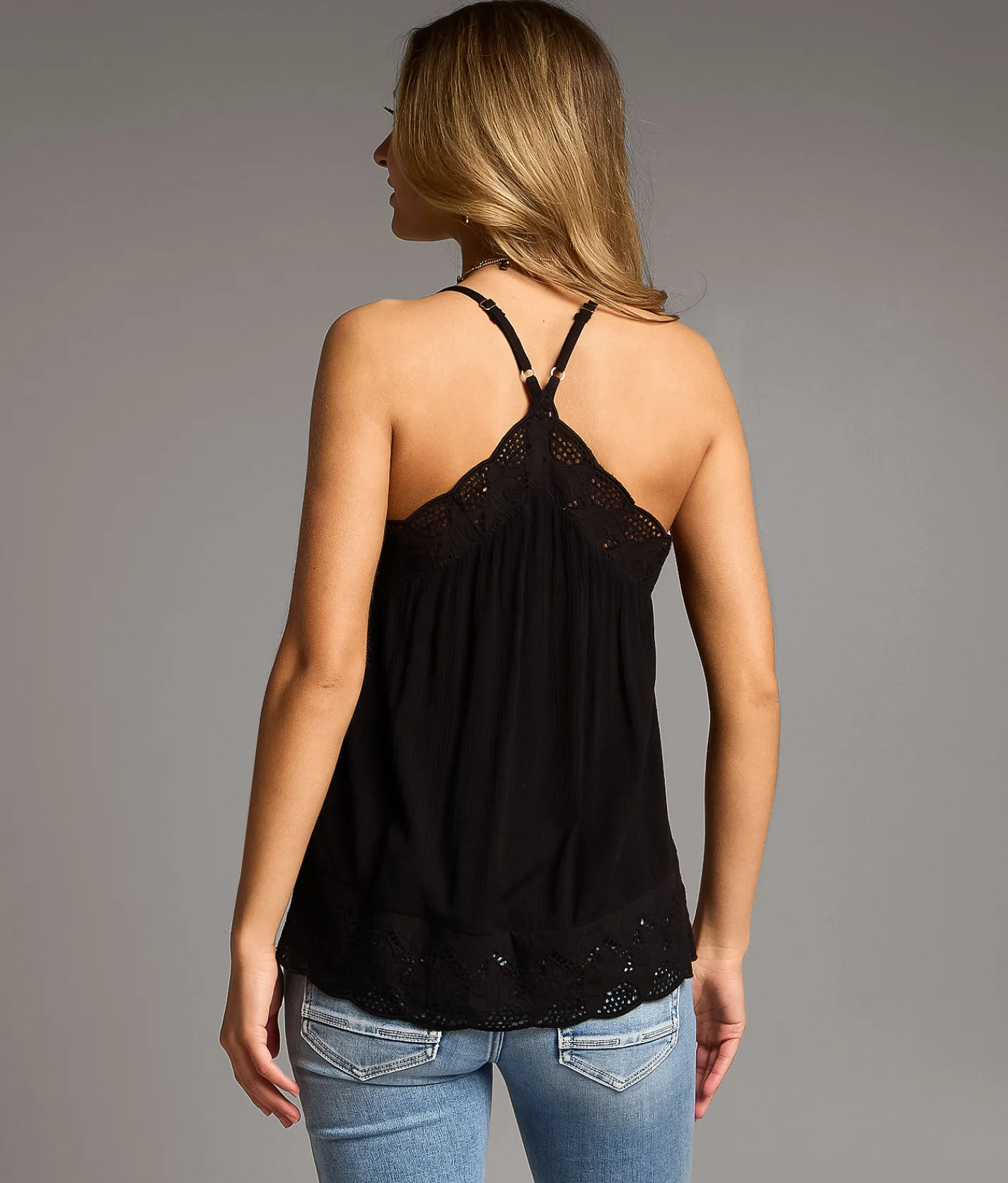 Tops | BKE Embroidered Eyelet Tank Top White