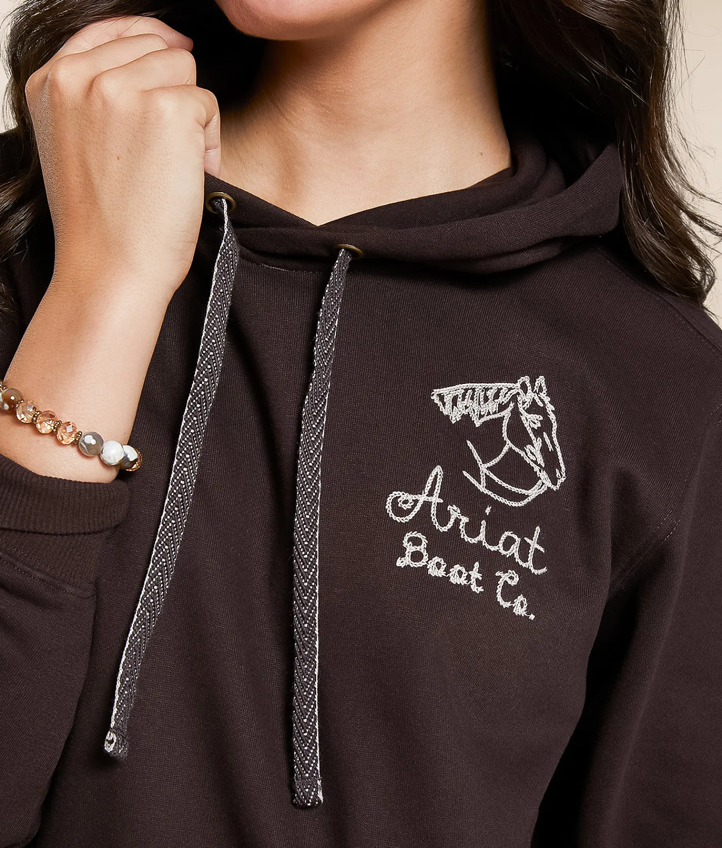 Tops | Ariat Embroidered Horse Hooded Sweatshirt Mole