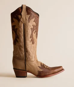 Circle G by Corral Embroidered Leather Western Boot Sand Discount